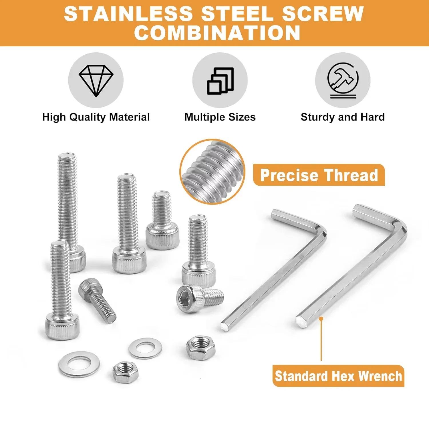 Набір болтів/гайок/шайб із внутрішнім шестигранником 360 шт. (820623) - фото 4 Набір болтів/гайок/шайб із внутрішнім шестигранником 360 шт. (820623) - фото 4