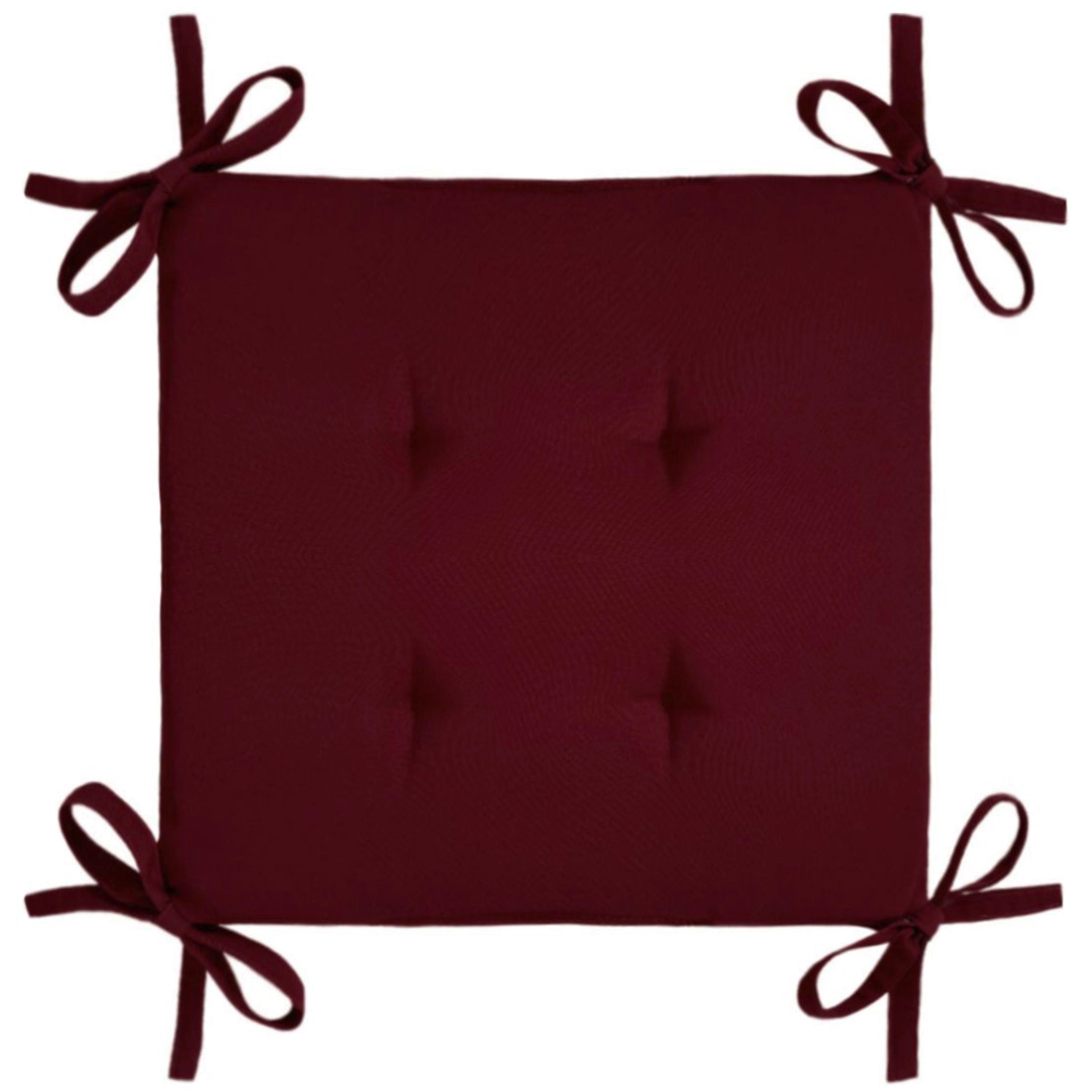 Подушка на стул с 4 завязками 45х45х3 см Бордовый (2544023947)