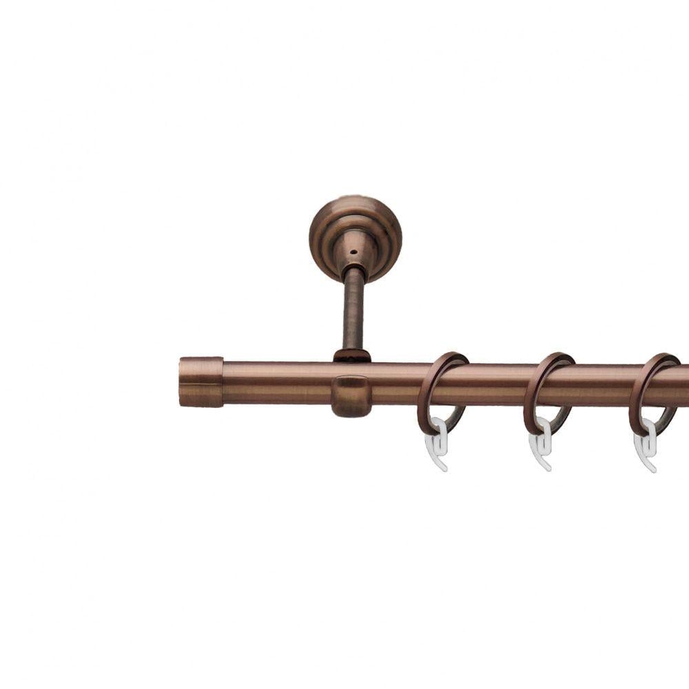 Карниз Orvit Заглушка металевий однорядний відкритий гладка труба кільце фасонне металеве 19 мм 200 см Мідь (00-00011816)