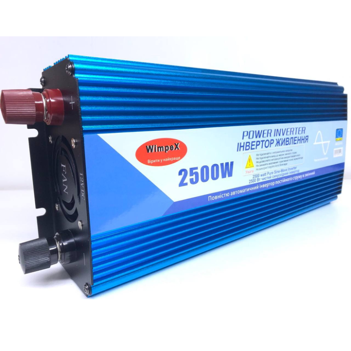 Автомобильный инвертор Power Inverter Wimpex WX-2510 в переменный ток чистая синусоида 2500W - фото 1 Автомобильный инвертор Power Inverter Wimpex WX-2510 в переменный ток чистая синусоида 2500W - фото 1