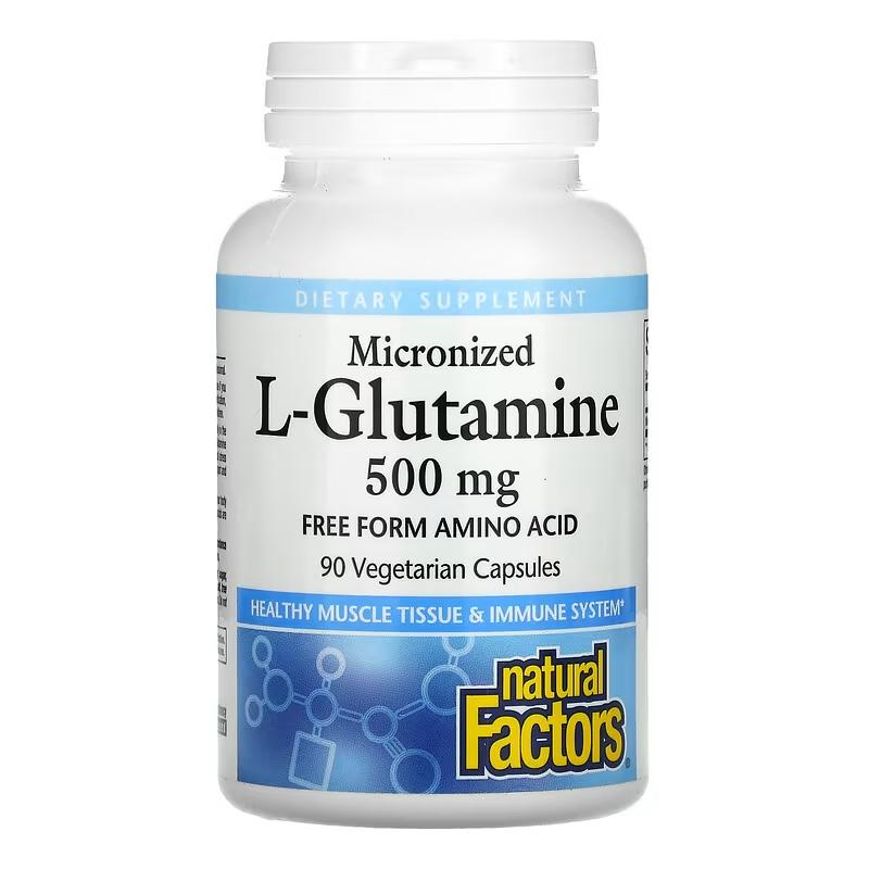 Глютамин Natural Factors Micronized L-Glutamine 500 mg 90 Veg Caps Глютамин Natural Factors Micronized L-Glutamine 500 mg 90 Veg Caps