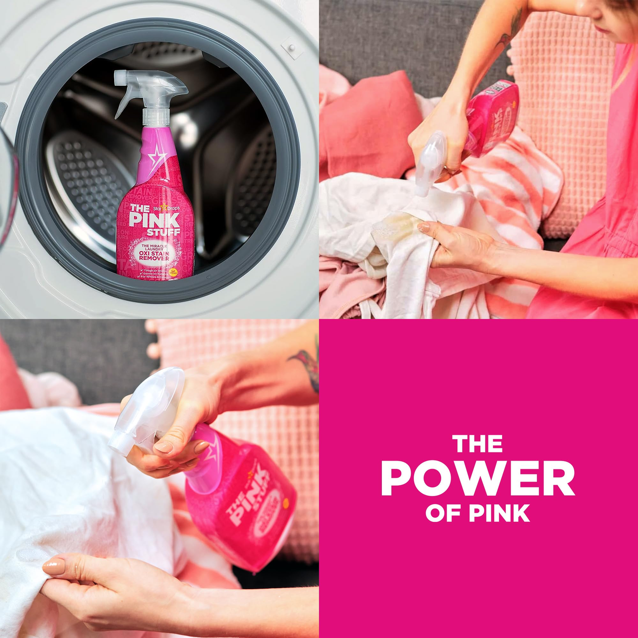 Спрей для выведения пятен The Pink Stuff Miracle Laundry Oxi 500 мл - фото 4