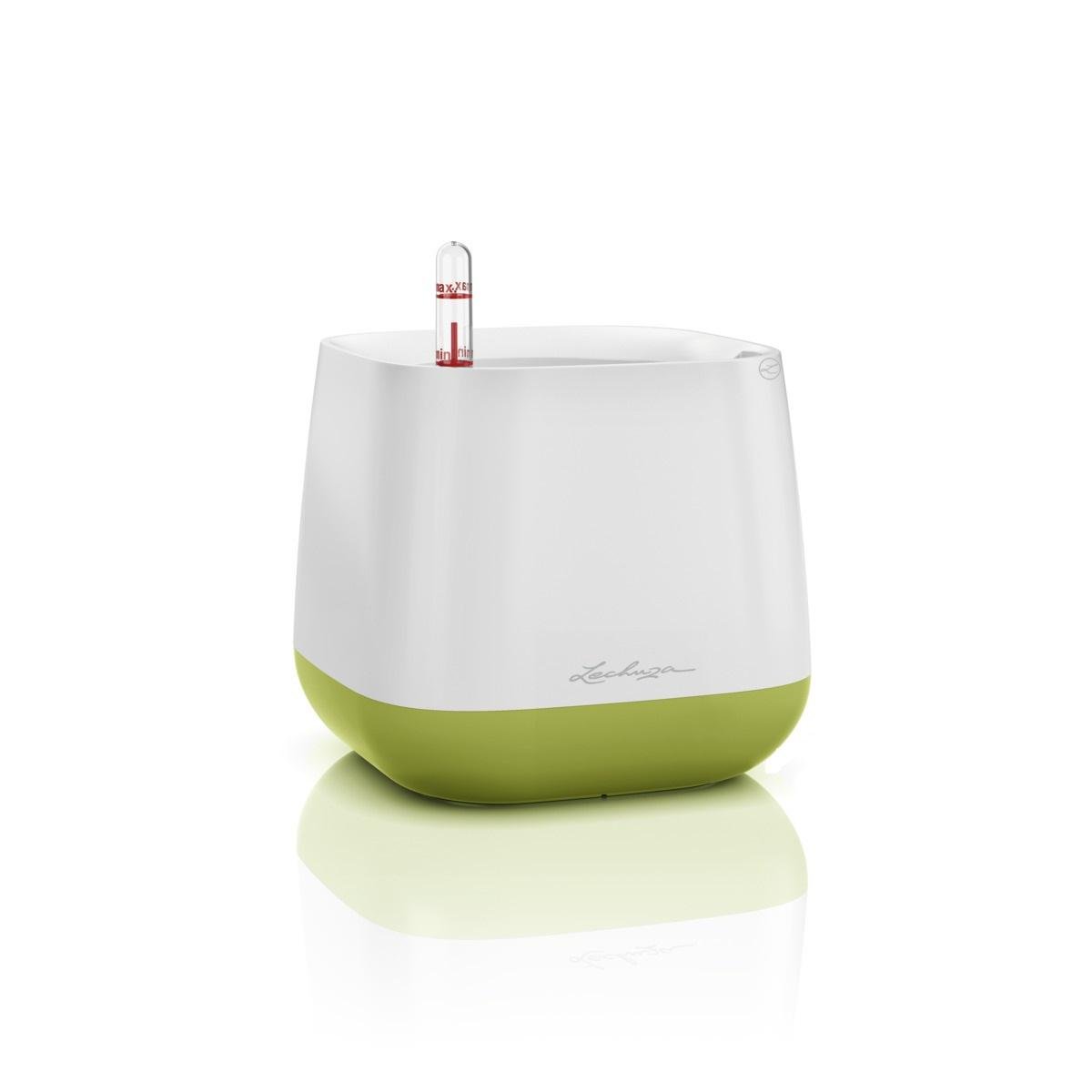 Умное кашпо Lechuza Yula квадратное 17x15 см Белый/Фисташковый