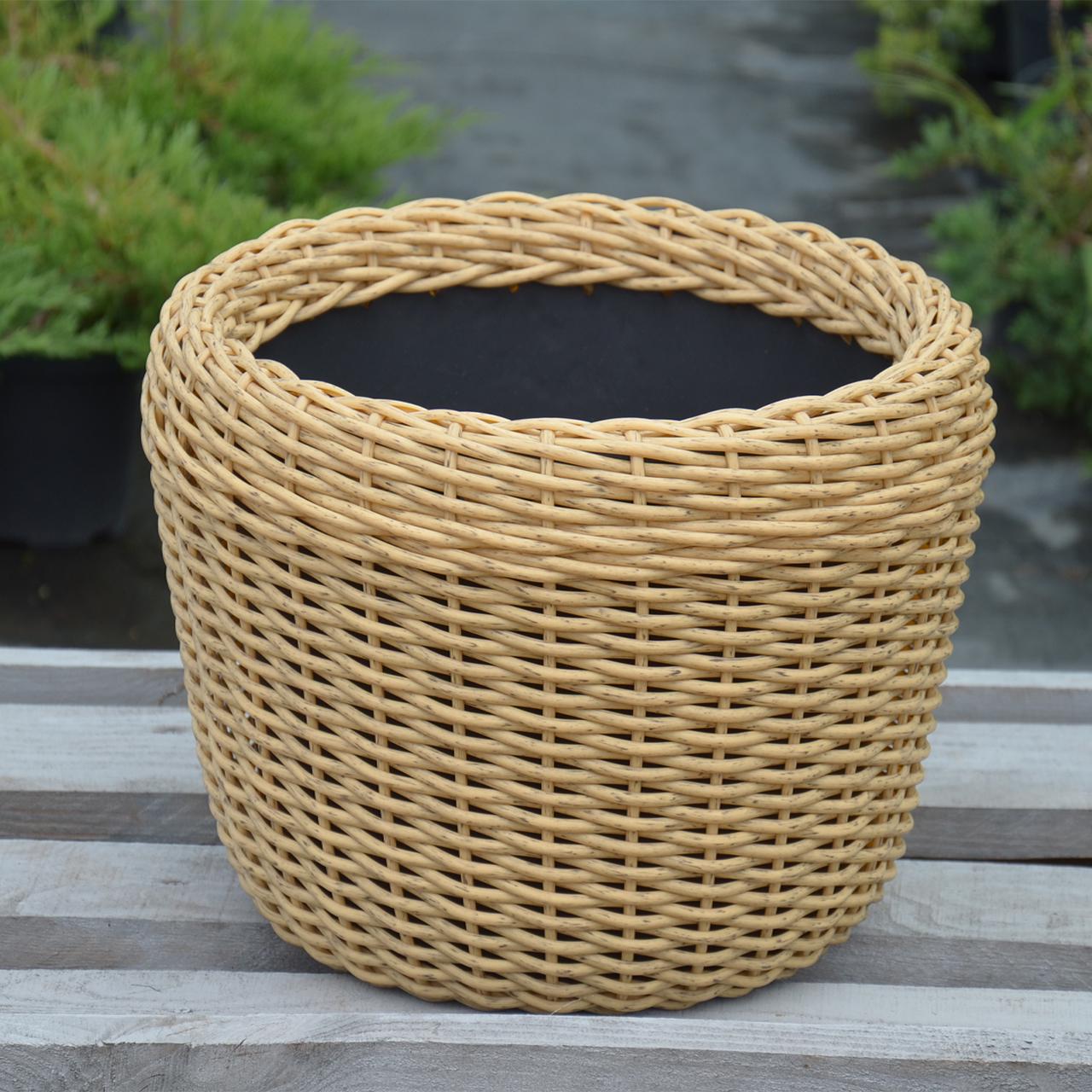 Кашпо для рослин з штучного ротангу 16 л Світле дерево (11717403) - фото 2 Кашпо для рослин з штучного ротангу 16 л Світле дерево (11717403) - фото 2