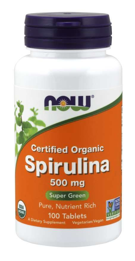 Добавка Спирулина Now Spirulina Certified Organic 500 мг 100 талеток Добавка Спирулина Now Spirulina Certified Organic 500 мг 100 талеток