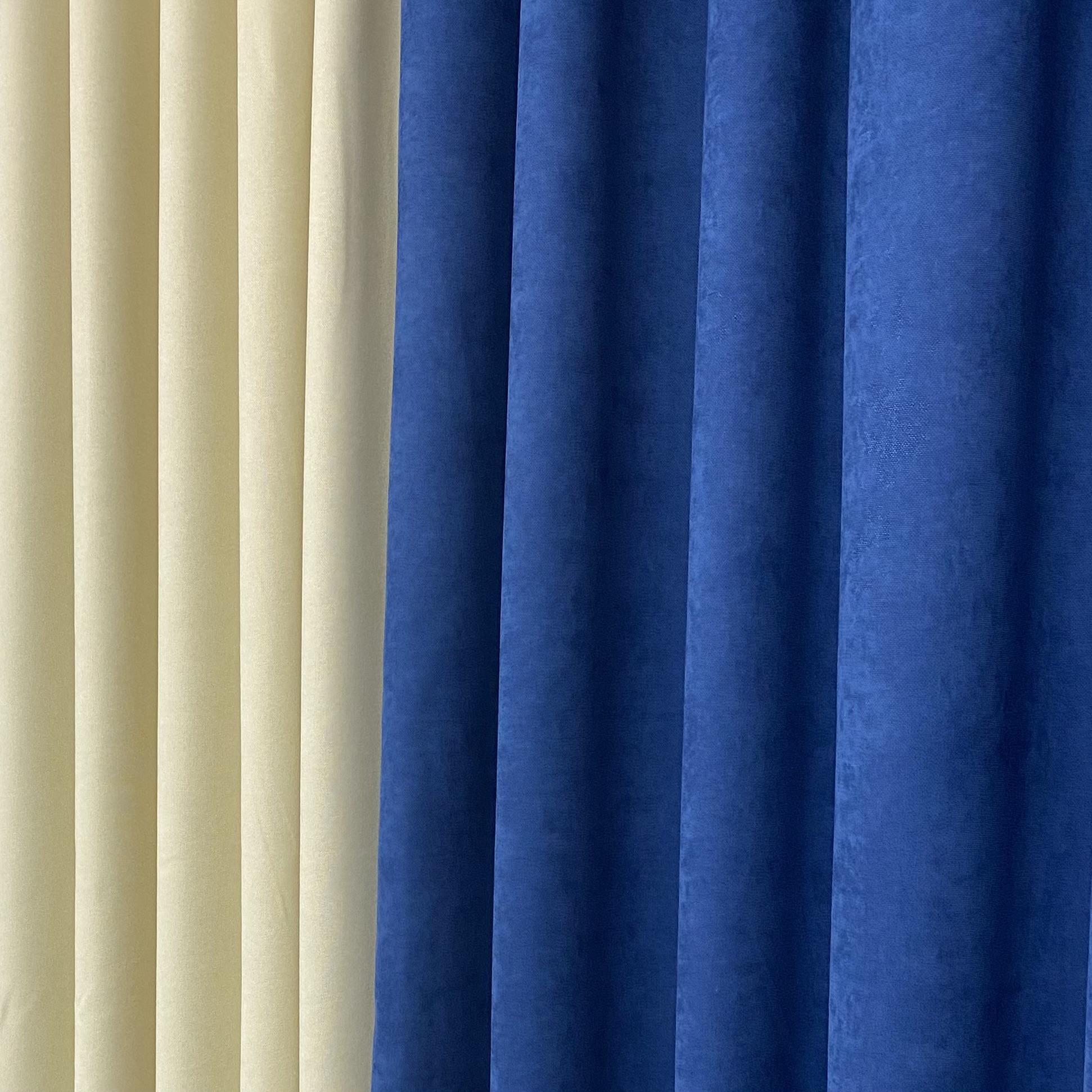 Шторы микровелюр TG Home Дуэт №450 1,50х2,70 м Синий/Кремовый (450-356/250) - фото 3 Шторы микровелюр TG Home Дуэт №450 1,50х2,70 м Синий/Кремовый (450-356/250) - фото 3