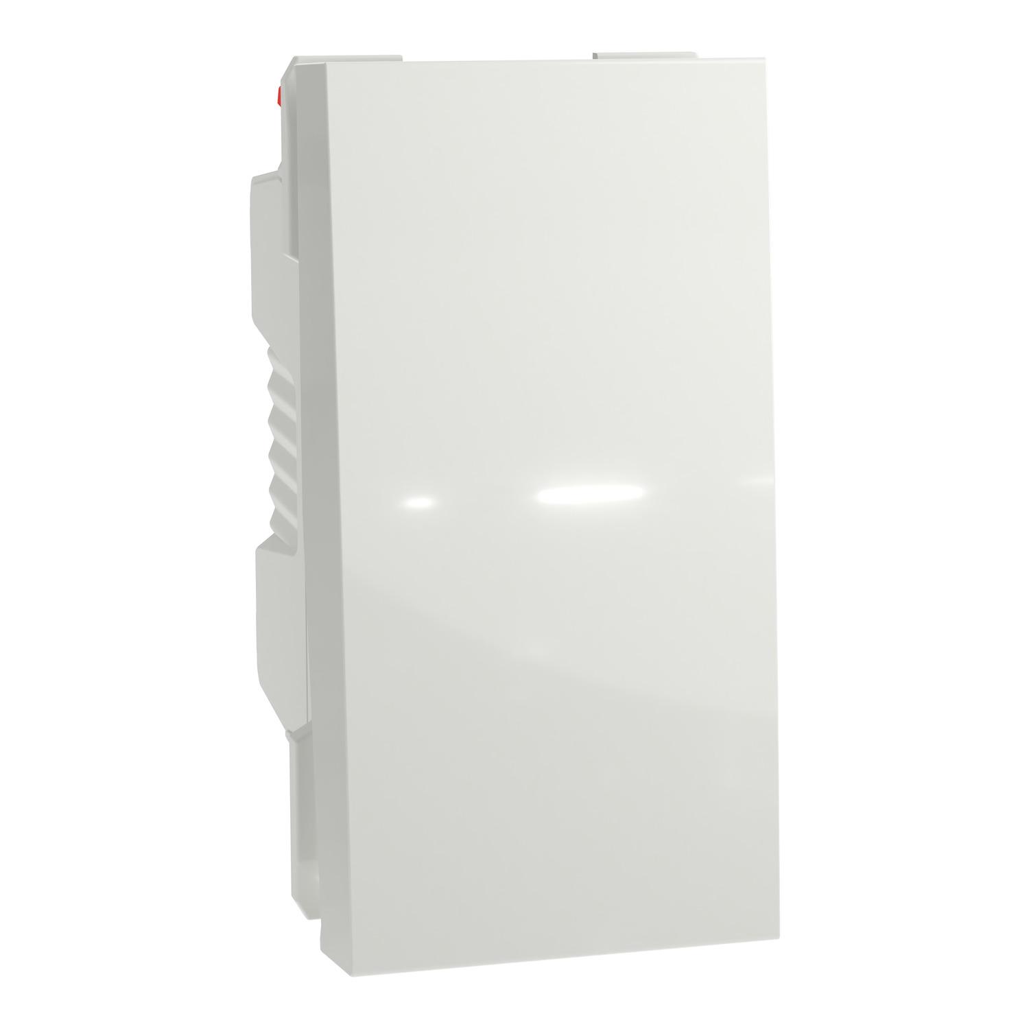 Вимикач одноклавішний Schneider Electric Unica New кнопковий сх.1 10А 1 модуль Білий (NU310618)