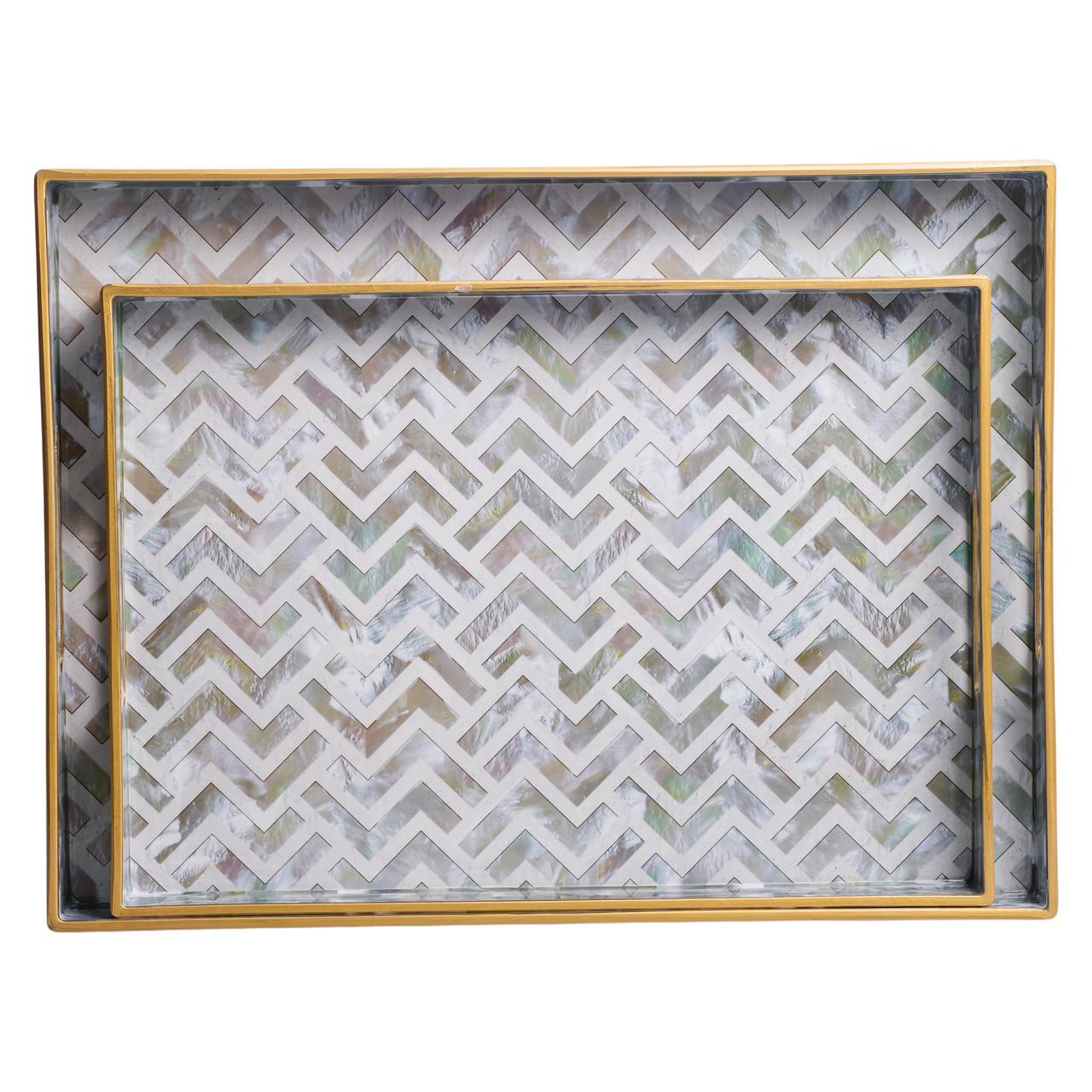 Набір прямокутних підносів для подачі їжі 2 шт. 40х30х4 см (HP-HK-16) - фото 4 Набір прямокутних підносів для подачі їжі 2 шт. 40х30х4 см (HP-HK-16) - фото 4