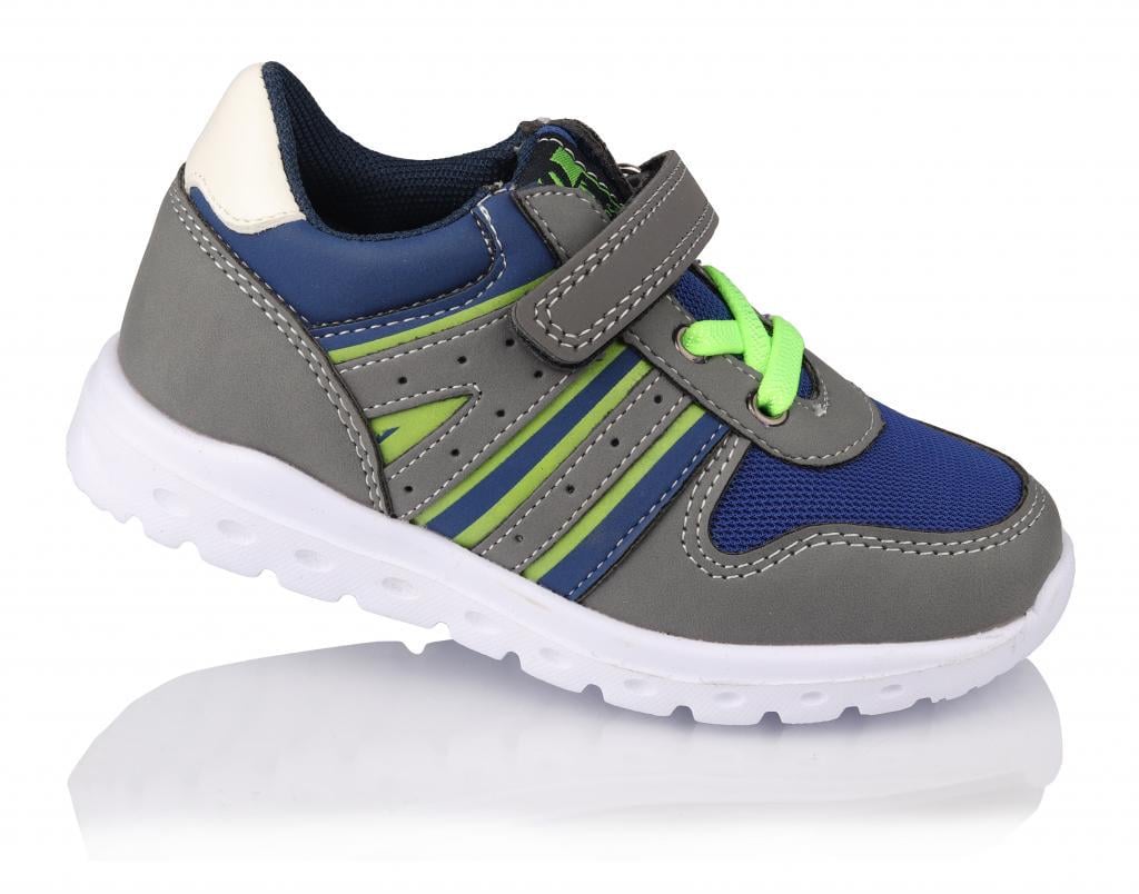 Кроссовки для мальчиков серо-сетку р. 22 Синий (7176)