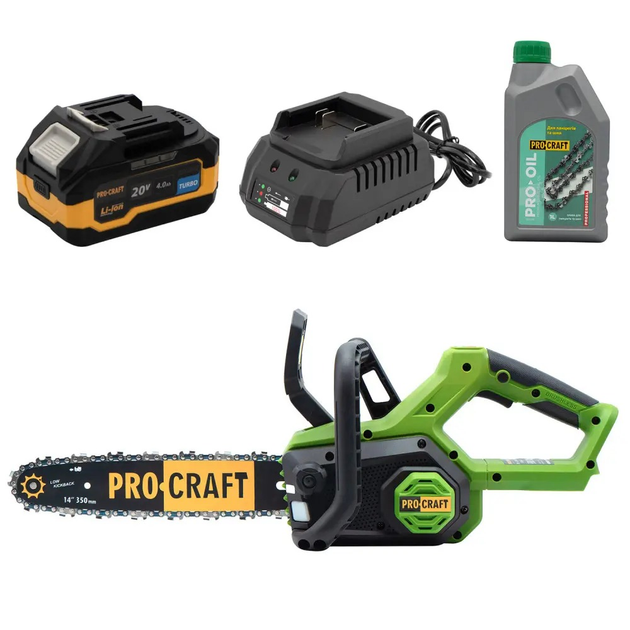 Пила цепная аккумуляторная PRO-CRAFT PKA-60 с 1 х АКБ и маслом 1 л (30477118) - фото 3