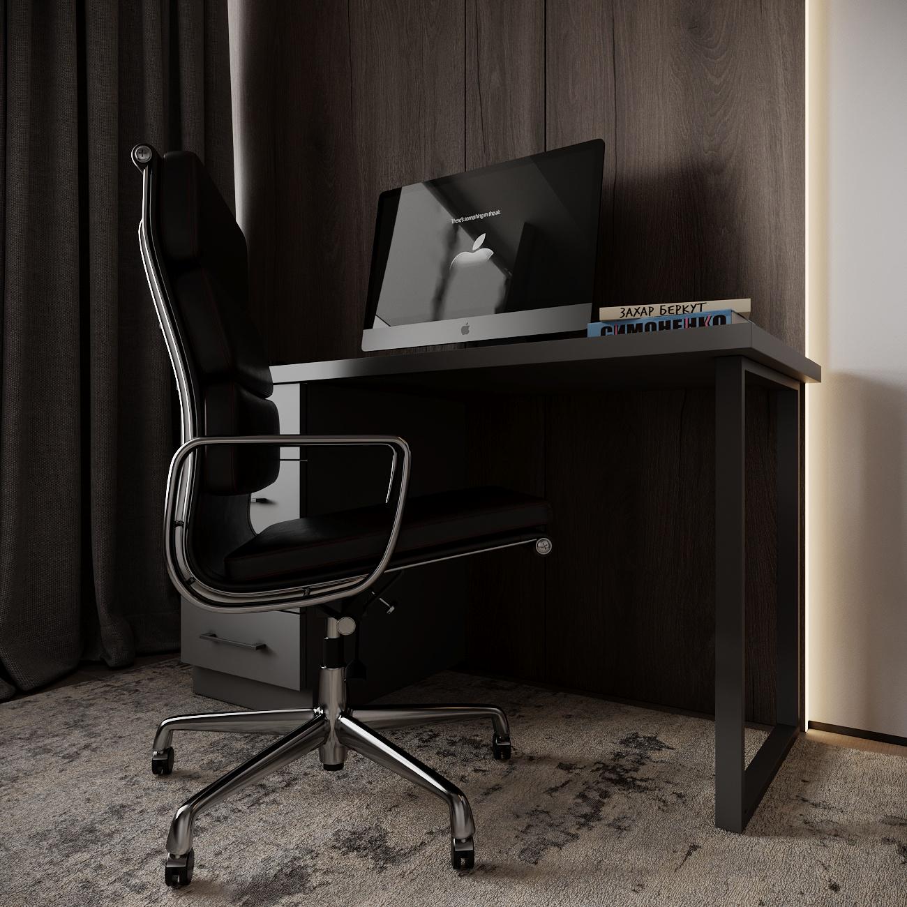 Компьютерный стол Mebellini Торонто лофт 1200x600x770 мм Антрацит (арт.SKEP1000-195) - фото 4 Компьютерный стол Mebellini Торонто лофт 1200x600x770 мм Антрацит (арт.SKEP1000-195) - фото 4