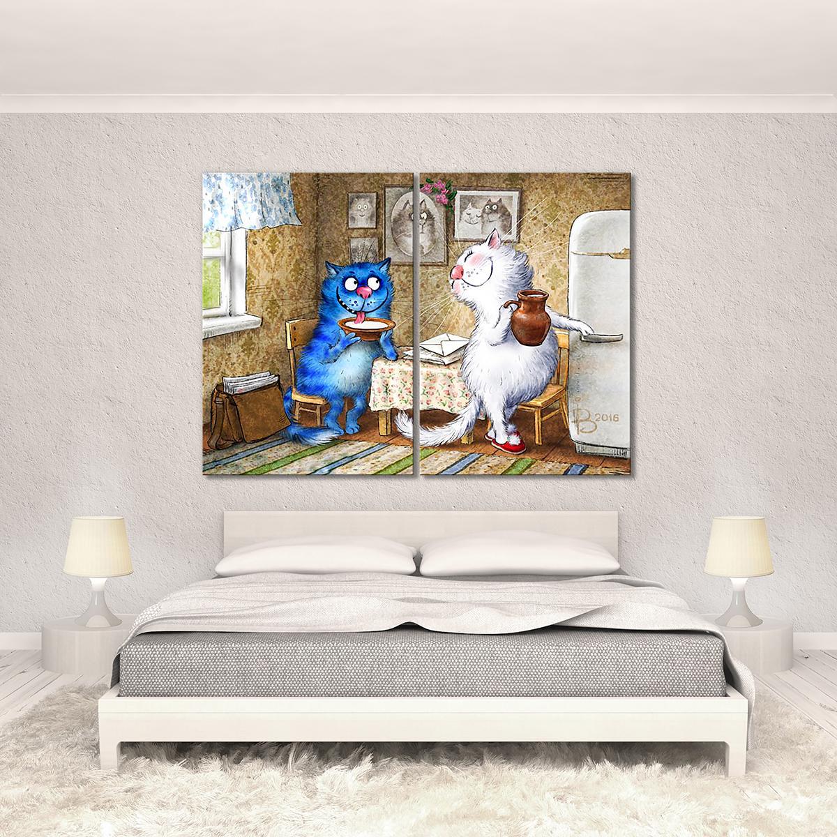 Модульная картина Угощение почтальона 2 модуля 70x105 см