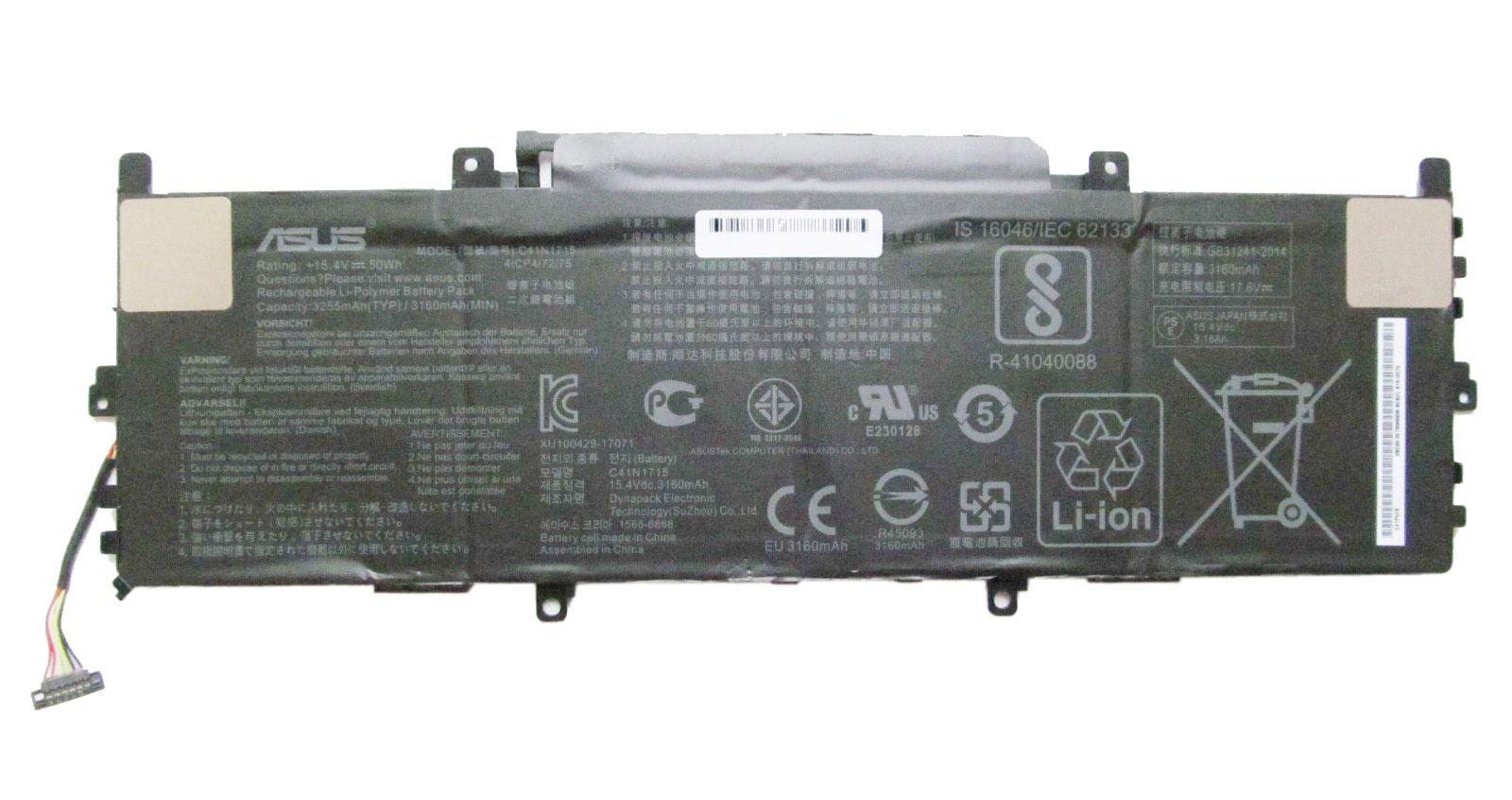 Аккумулятор для ноутбука Asus C41N1715 Zenbook 13 UX331UA 15,4 V 3255 mAh Аккумулятор для ноутбука Asus C41N1715 Zenbook 13 UX331UA 15,4 V 3255 mAh