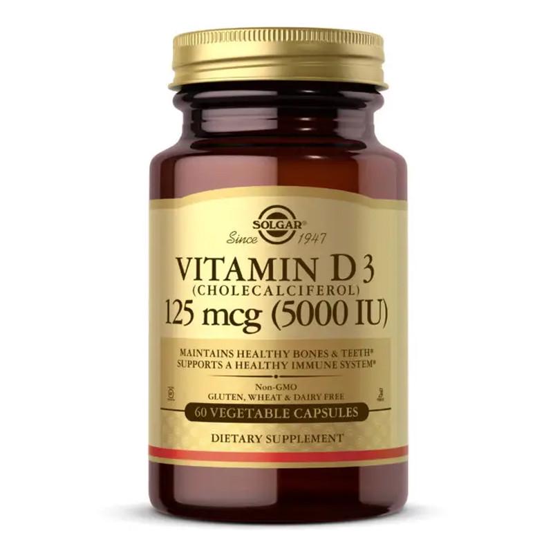 Витамин D3 Solgar Vitamin D3 125 mcg 5000 IU 60 вега-капс. (18308-01)