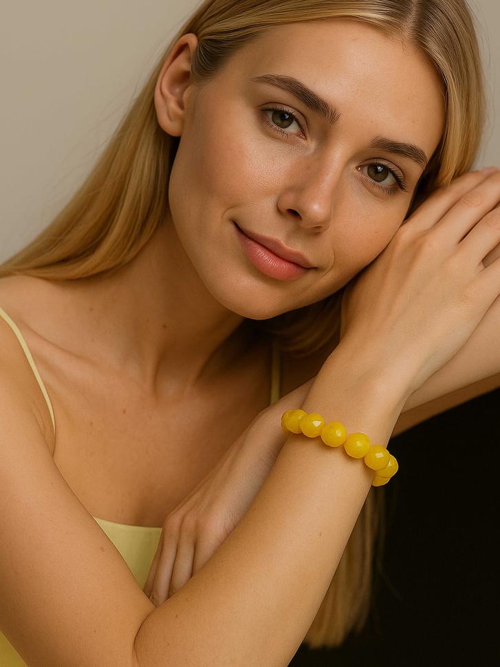 Браслет із агату Жовтий (5533) Браслет із агату Жовтий (5533)