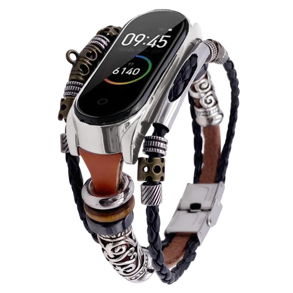 Ремешок для фитнес-браслета Xiaomi Mi Band 3/4 Type A2 винтажный Brown-silver (2027393202) Ремешок для фитнес-браслета Xiaomi Mi Band 3/4 Type A2 винтажный Brown-silver (2027393202)