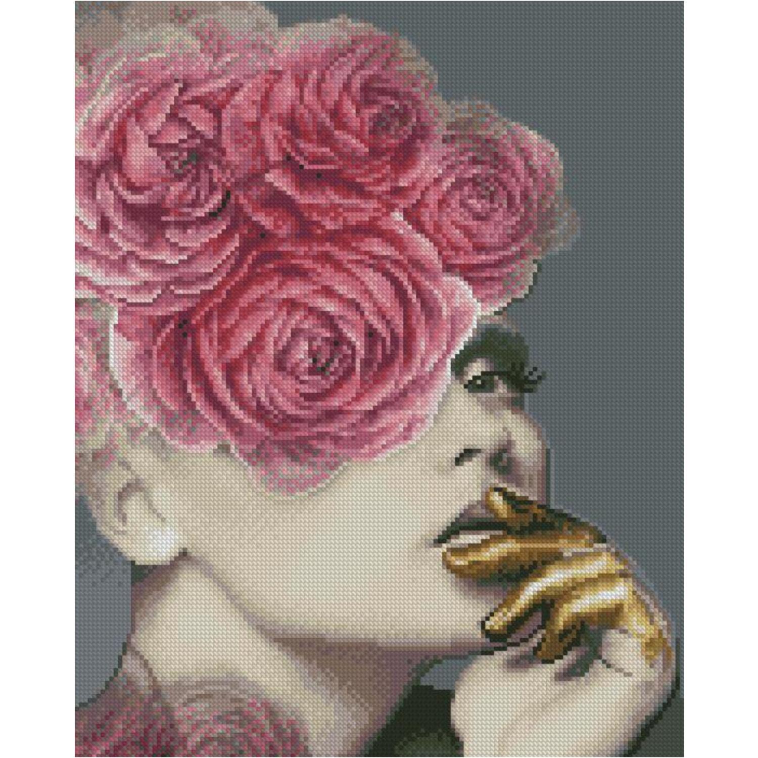 Алмазная мозаика Strateg Премиум Элегантность в цветах 40x50 см (FA40911)