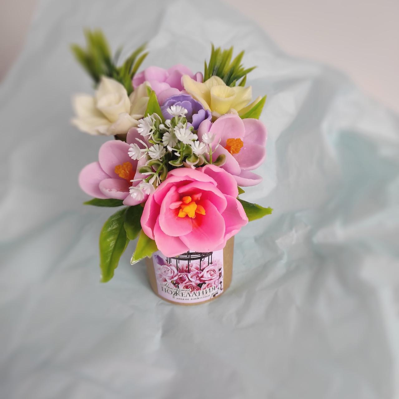 Букет из мыла Тюльпаны ручная работа мини (MB-00621) - фото 3