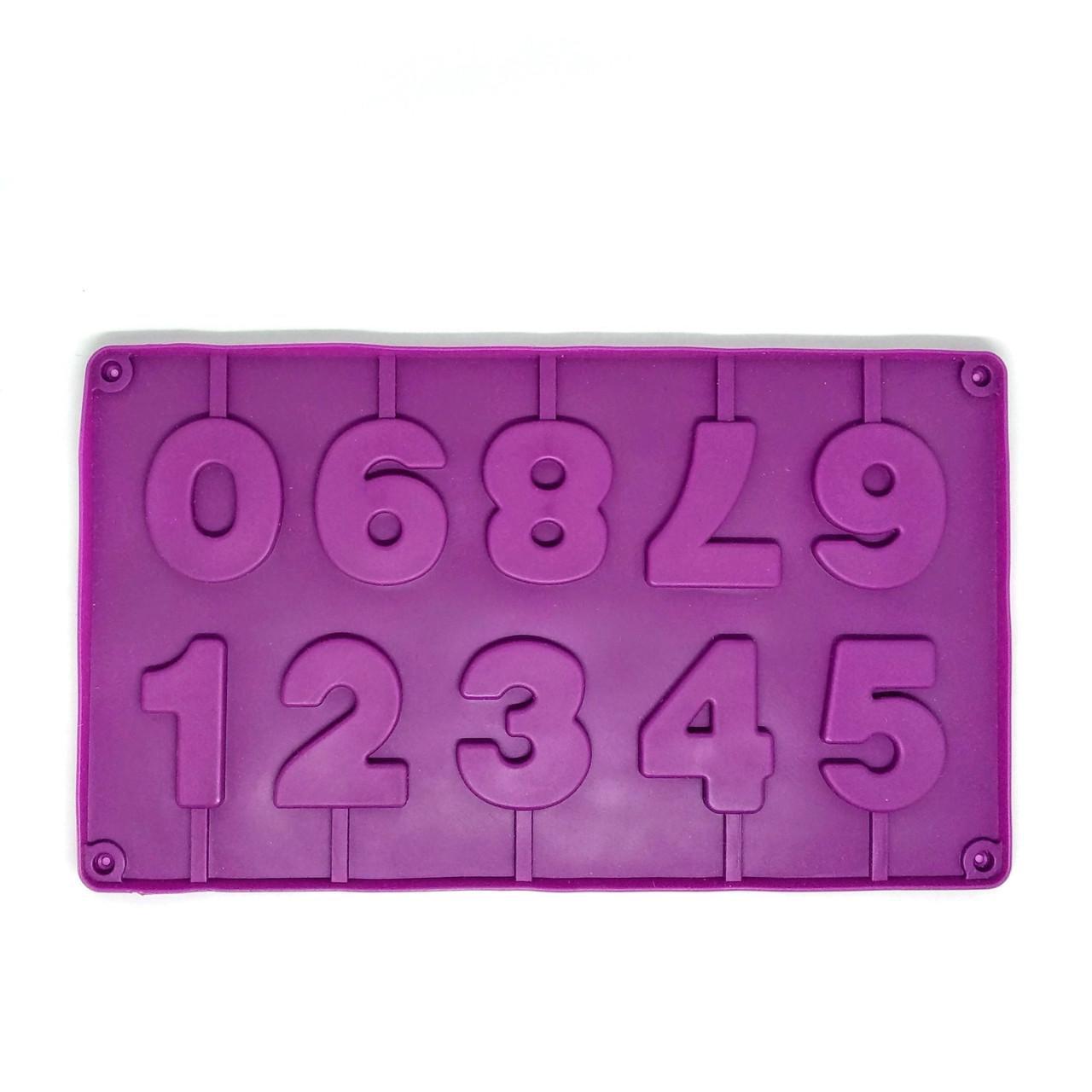 Силіконова форма для випічки печива MagicKitchen Цифри №696 29х16.5х0.7 см Фіолетовий (203761)