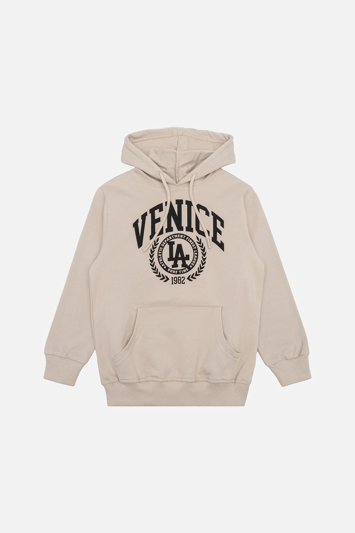 Худи для девочки ЦБ-00244467 128 см Бежевый (28575790)