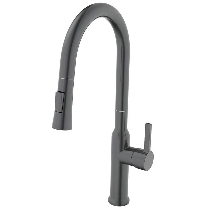 Змішувач для кухні MIXXUS Premium PULL 014 з висувним виливом Graphite (MI6959)