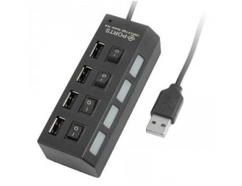 USB Hub hi-speed Digital Lion с переключателем P-4 Черный - фото 4