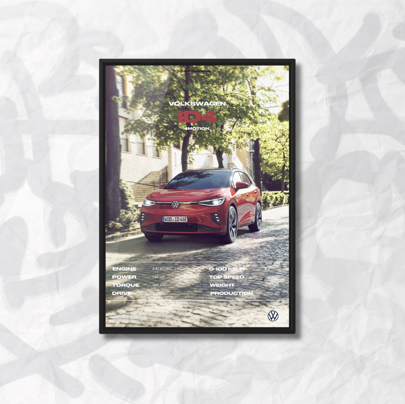 Картина с авто Volkswagen ID4 дизайн Automotive Elegance А3 297х420 мм (VW0024)