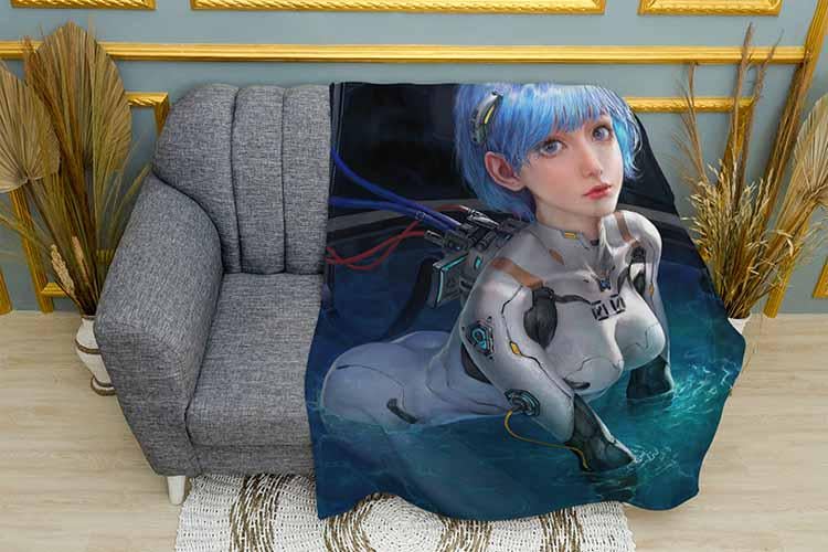 Плед Ayanami Rei in water Evangelion плюш двухслойный 150х210 см (113715-3)