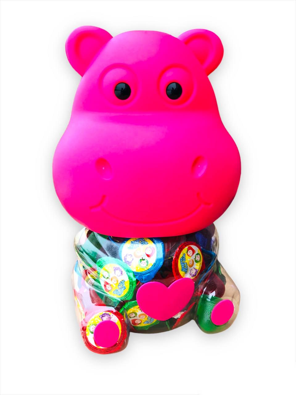 Желе фруктовое Akbulak Fruit Jelly Розовый бегемот в банке-копилка 100 шт. (00000005588)