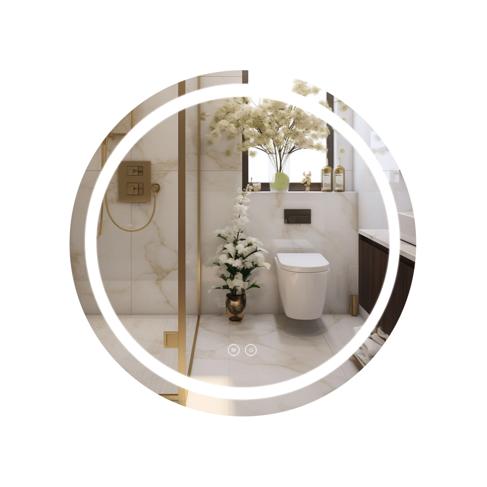 Зеркало круглое Qtap Mideya MI6 R700 с LED-подсветкой/регулировкой яркости/антизапотеванием 70x70 см (QT2078NCR7070W)