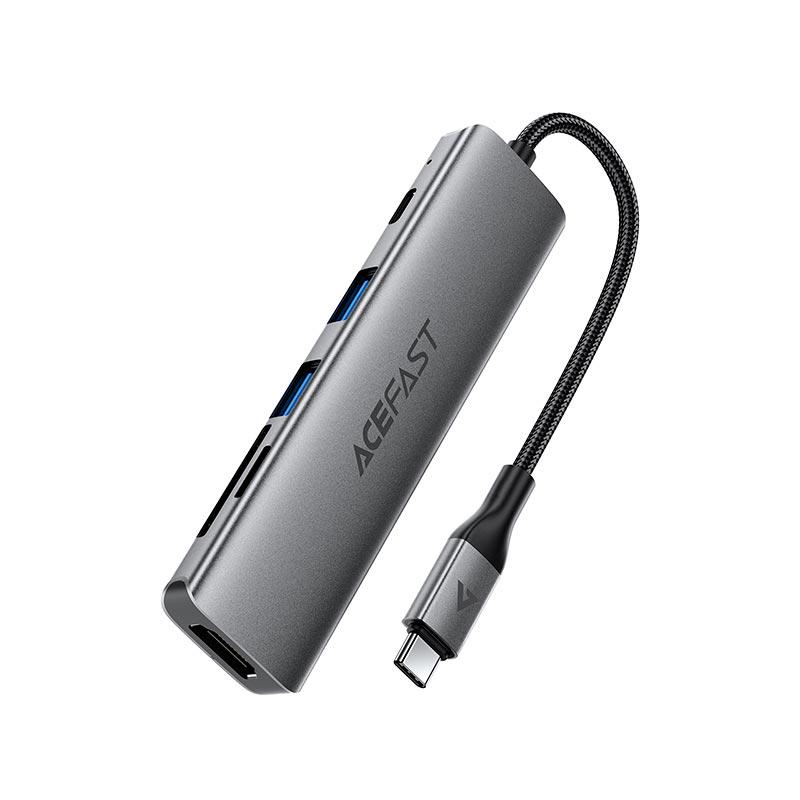 USB-хаб Acefast J18 USB-C до 2 x USB 3.0/1 x USB-C/1 x HDTV/1 x SD/1 x TF 15 см Серый (19453) USB-хаб Acefast J18 USB-C до 2 x USB 3.0/1 x USB-C/1 x HDTV/1 x SD/1 x TF 15 см Серый (19453)
