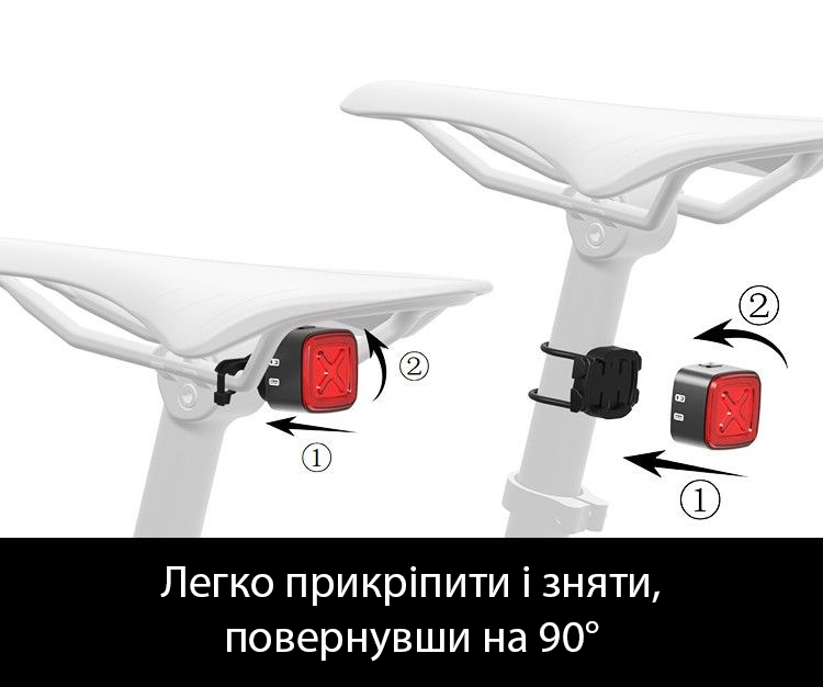 Фонарь задний для велосипеда Enfitnix CubeLite III автоматический на аккумуляторе 4 режима света (001043) - фото 5