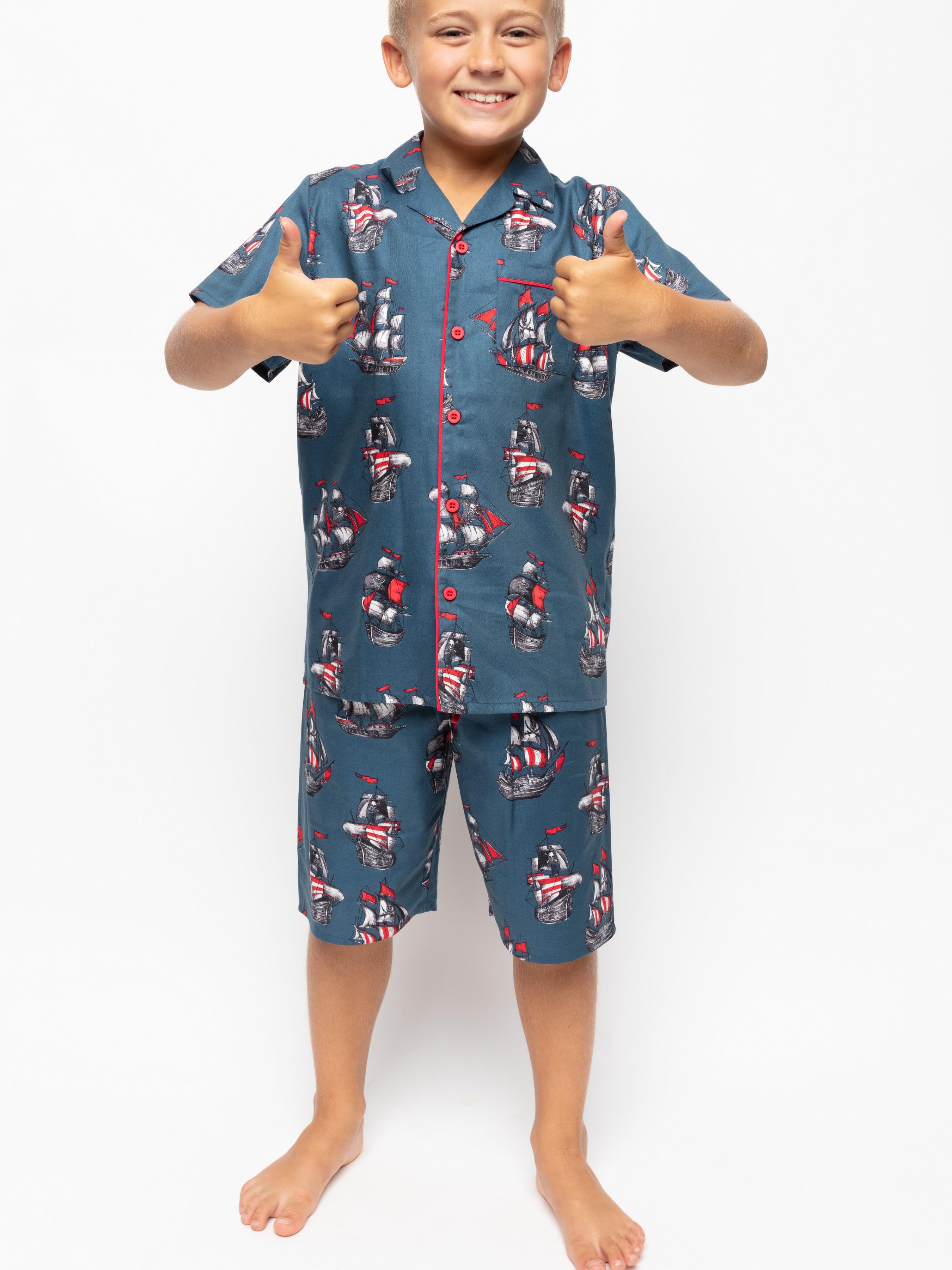 Пижама для мальчика CYBERJAMMIES Jasper 6789 10-11 лет 146 см с принтом пиратского корабля Зеленый (5051877435797)