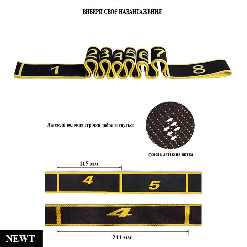 Еспандер стрічковий гумовий Newt Elastiband BJOY 10 кг Жовто-чорний (NE-ELASTI-2Y) - фото 2 Еспандер стрічковий гумовий Newt Elastiband BJOY 10 кг Жовто-чорний (NE-ELASTI-2Y) - фото 2