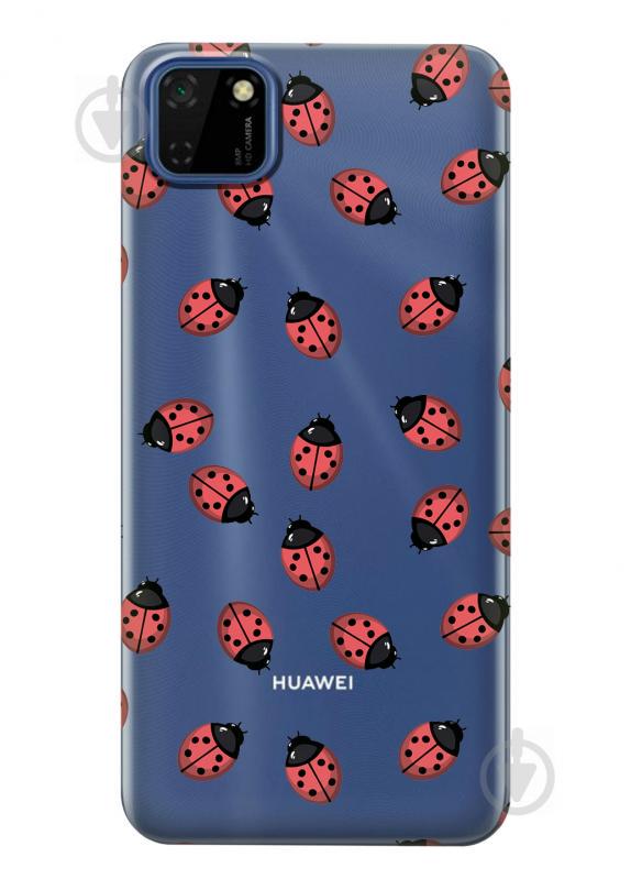Прозрачный силиконовый чехол iSwag для Huawei Y5p с рисунком - Божьи коровки (KS2408)