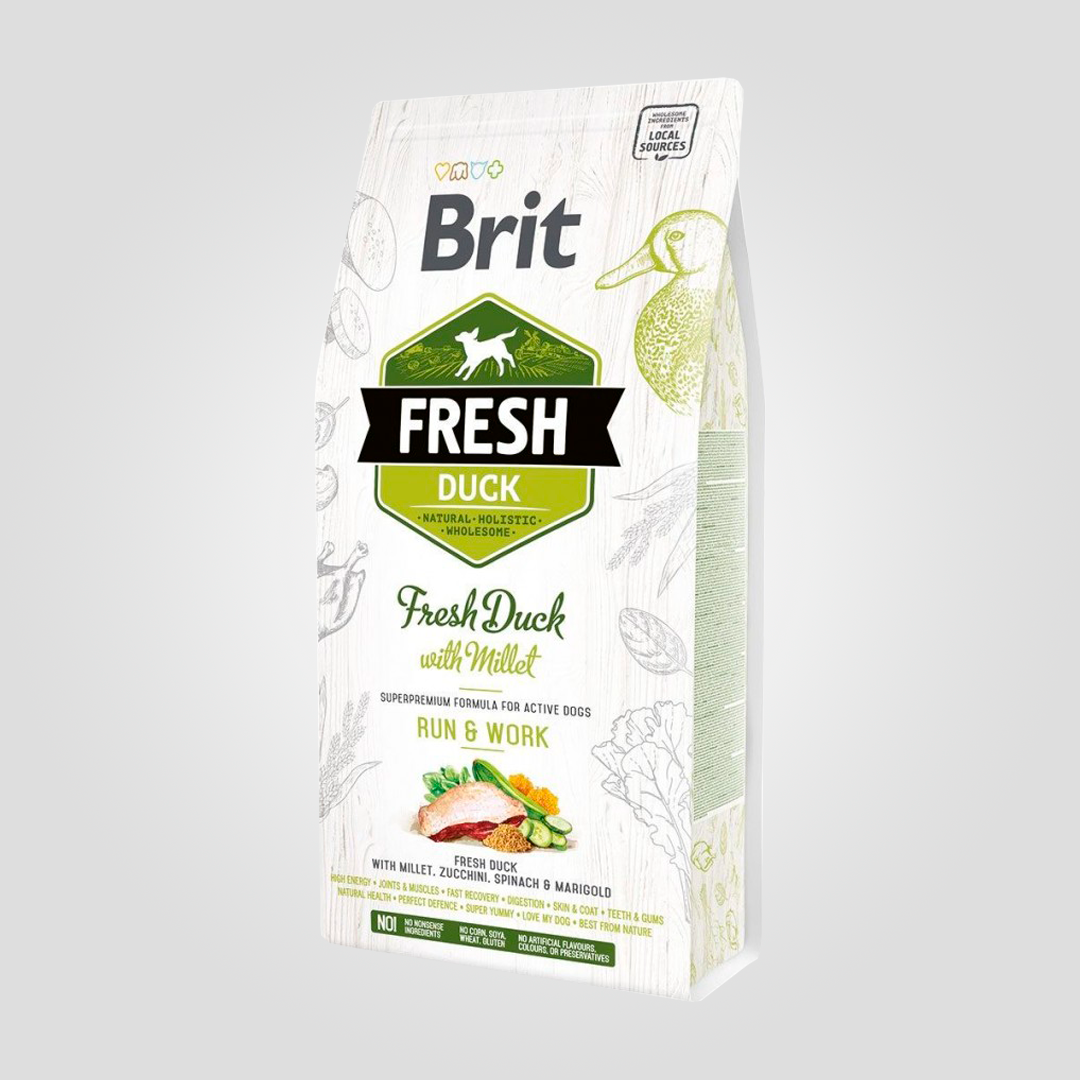 Корм сухий Brit Fresh Active Run and Work для дорослих активних собак з качкою та пшоном 2,5 кг (20504351) Корм сухий Brit Fresh Active Run and Work для дорослих активних собак з качкою та пшоном 2,5 кг (20504351)
