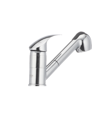 Смеситель для кухни Cron MARS-14 с выдвижным изливом однорычажный цинковый сплав Хром (b-CR0848) - фото 2