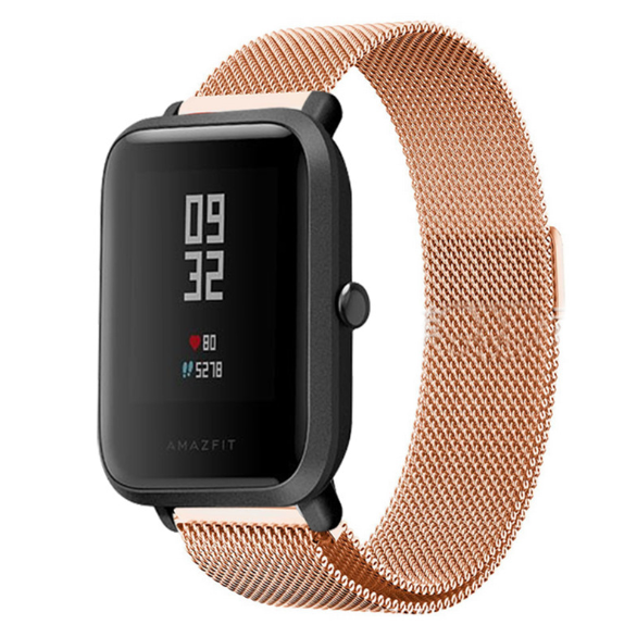 Ремешок для смарт-часов Mijobs 20 мм миланская петля металлический Золотой/Розовый (1565P) - фото 3 Ремешок для смарт-часов Mijobs 20 мм миланская петля металлический Золотой/Розовый (1565P) - фото 3