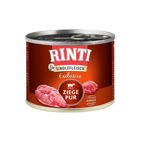 Корм беззерновой монопротеиновый влажный консервы для собак Rinti Singlefleisch Exclusive Ziege Pur коза банка 185 г (94036)