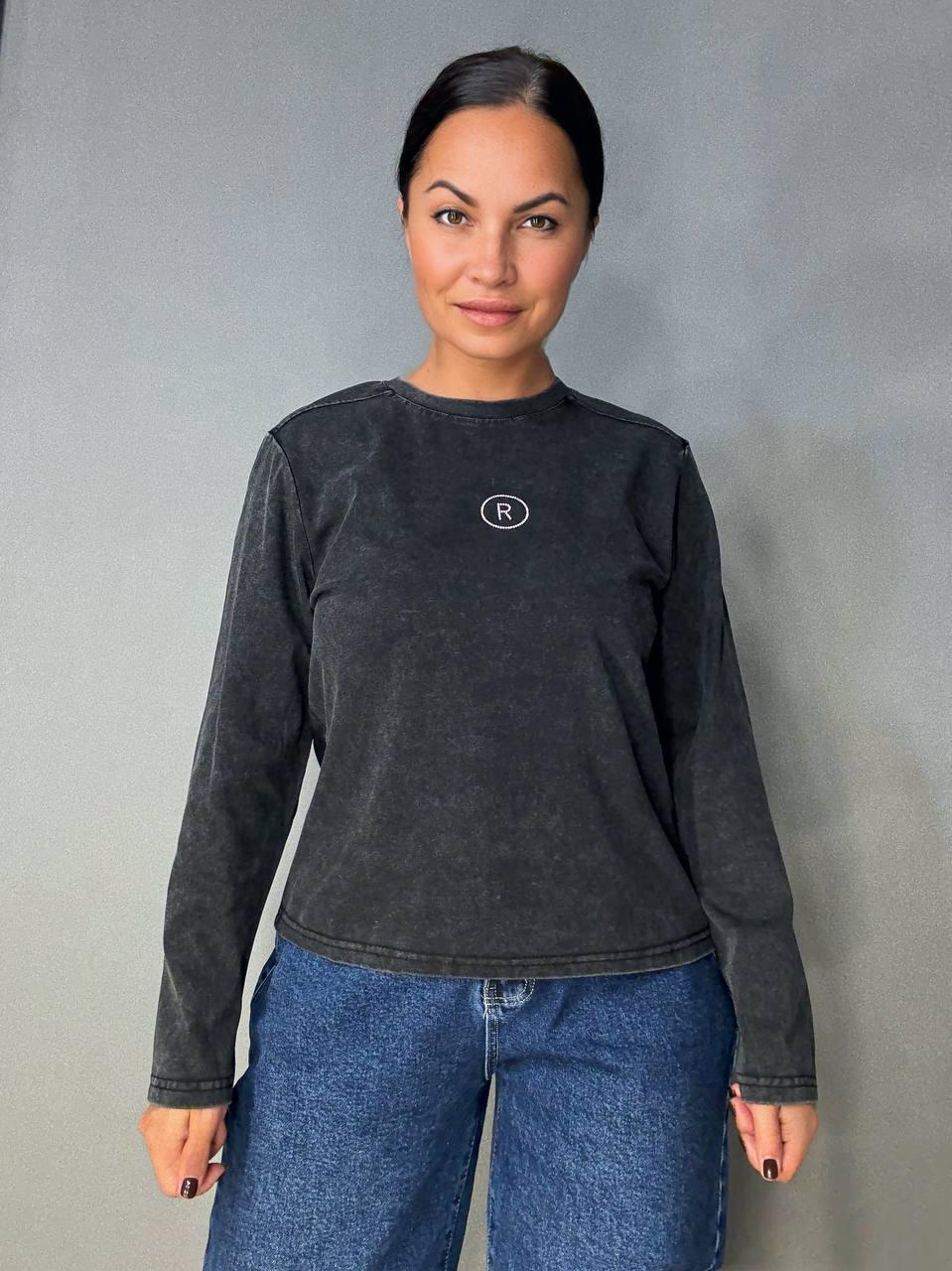 Лонгслив женский A-N 2517-5 трикотажный варка тай-дай с камешками R OS Черный (4893) - фото 1 Лонгслив женский A-N 2517-5 трикотажный варка тай-дай с камешками R OS Черный (4893) - фото 1