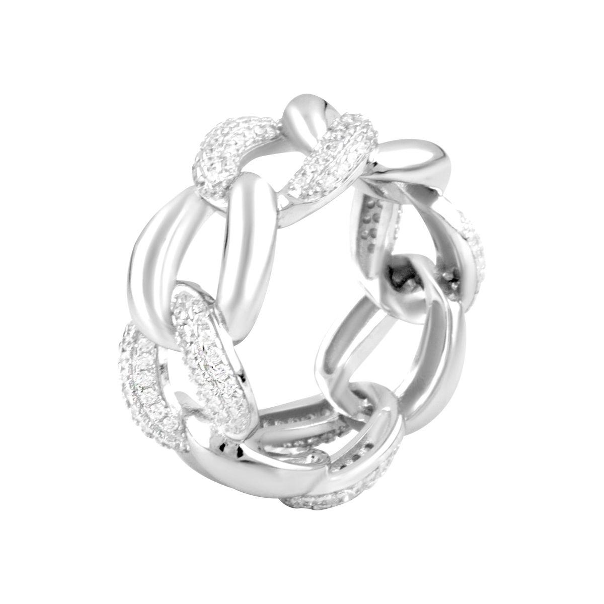 Кольцо серебряное с фианитами 8,3 г р. 18 (2102465)