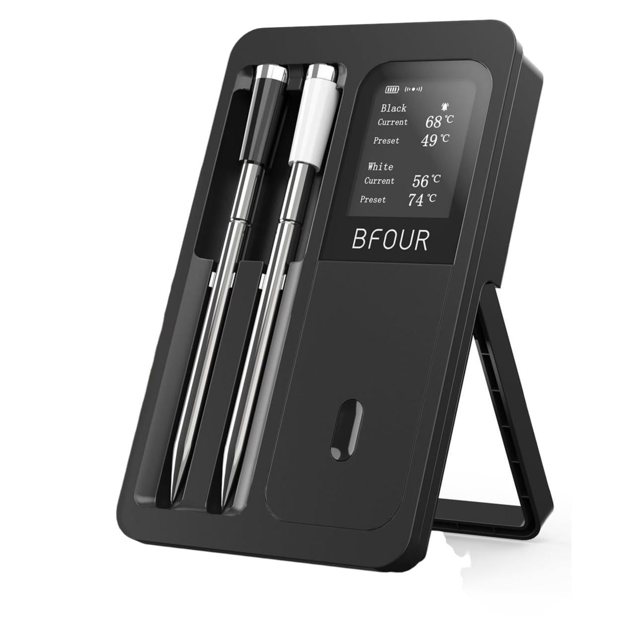Термометр для мяса BFOUR BF-40 PRO беспроводной с 2-мя зондами Bluetooth LCD Черный Термометр для мяса BFOUR BF-40 PRO беспроводной с 2-мя зондами Bluetooth LCD Черный