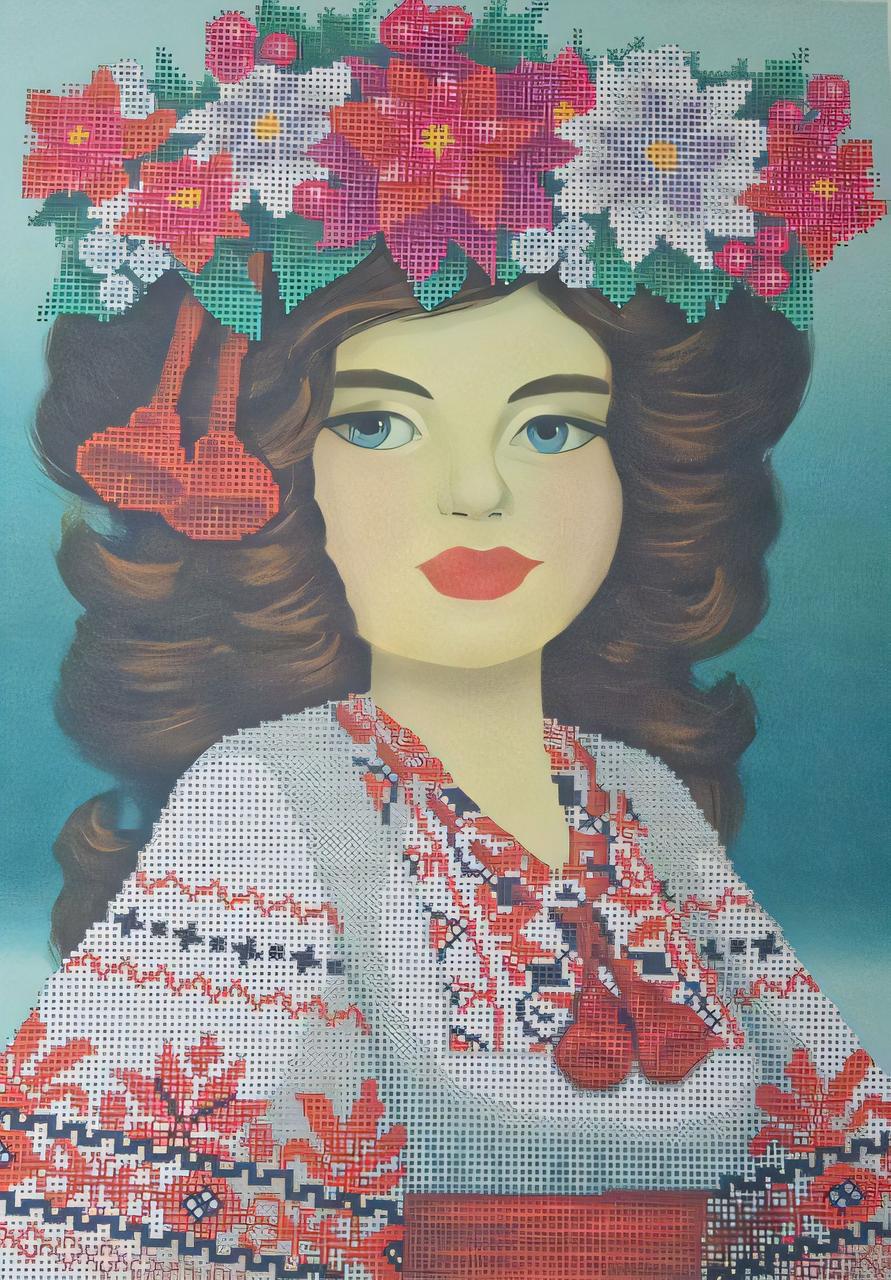 Схема для вышивки бисером МИКаА-2126 Украинка Зима (2553205222)