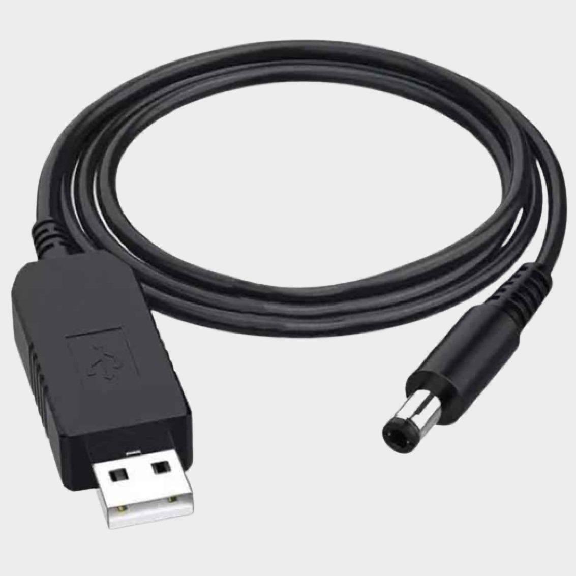 Кабель живлення USB 2,0-DC 5,5x2,5 мм 0,9 м 6В Чорний