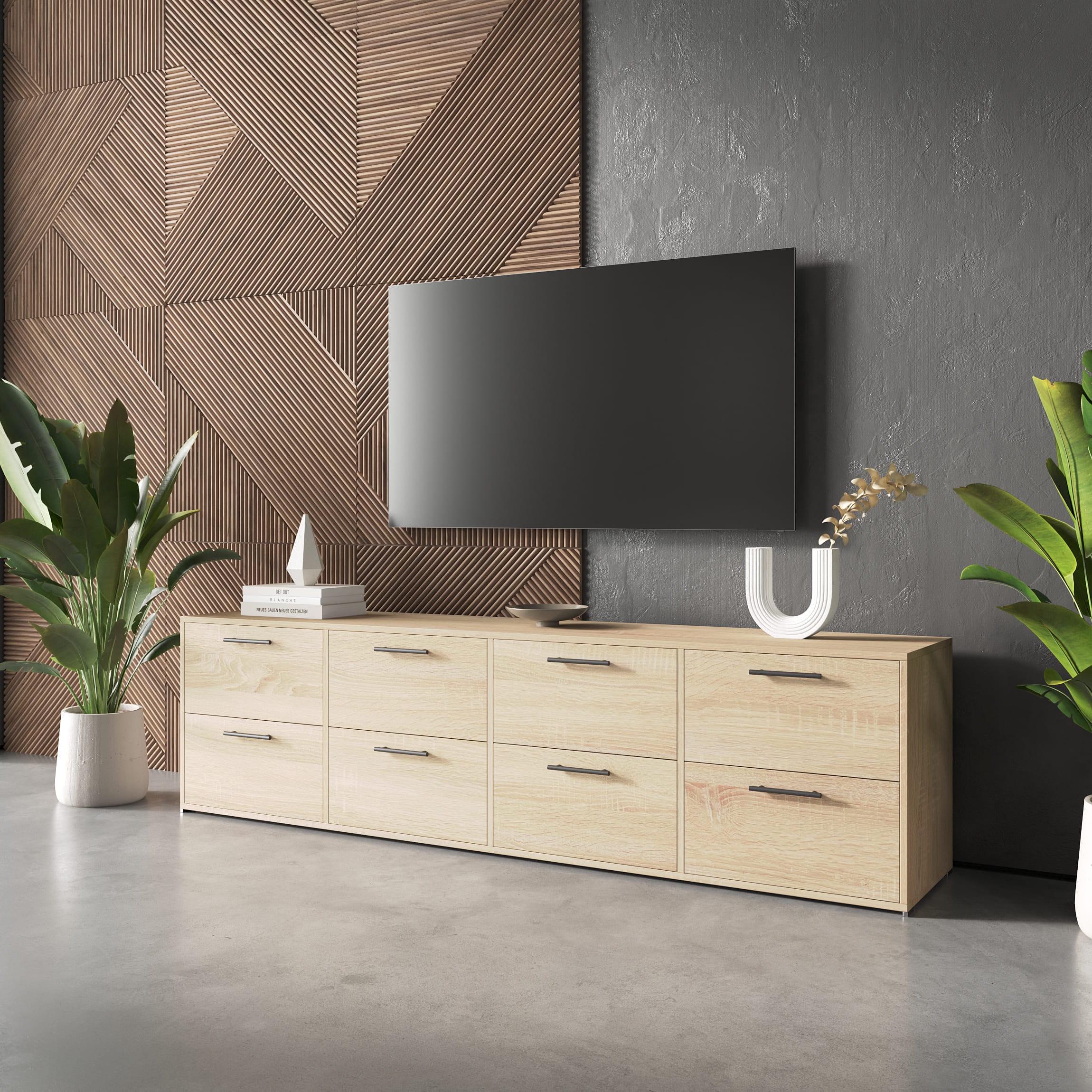 Тумба под ТВ на 8 ящиков Дуб Сонома (380656)