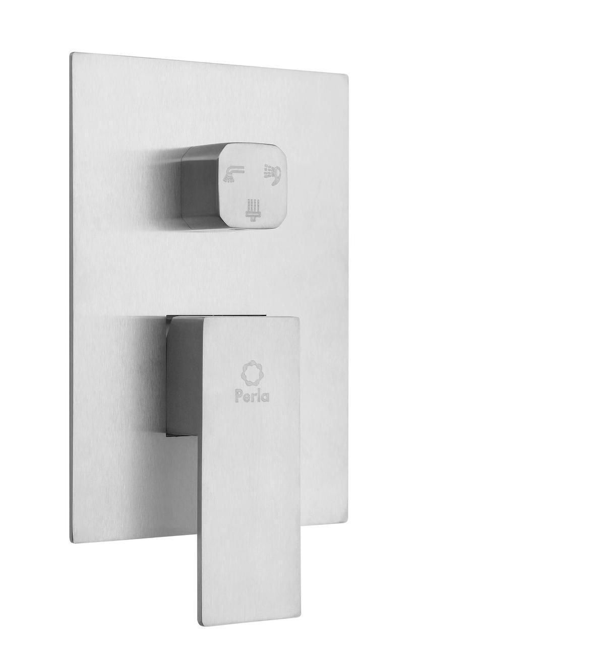 Змішувач для душу Perla SMART-OCELI PSS7755 вбудований квадрат/2 режима Сатин/Нержавіюча сталь (2529486178) - фото 2