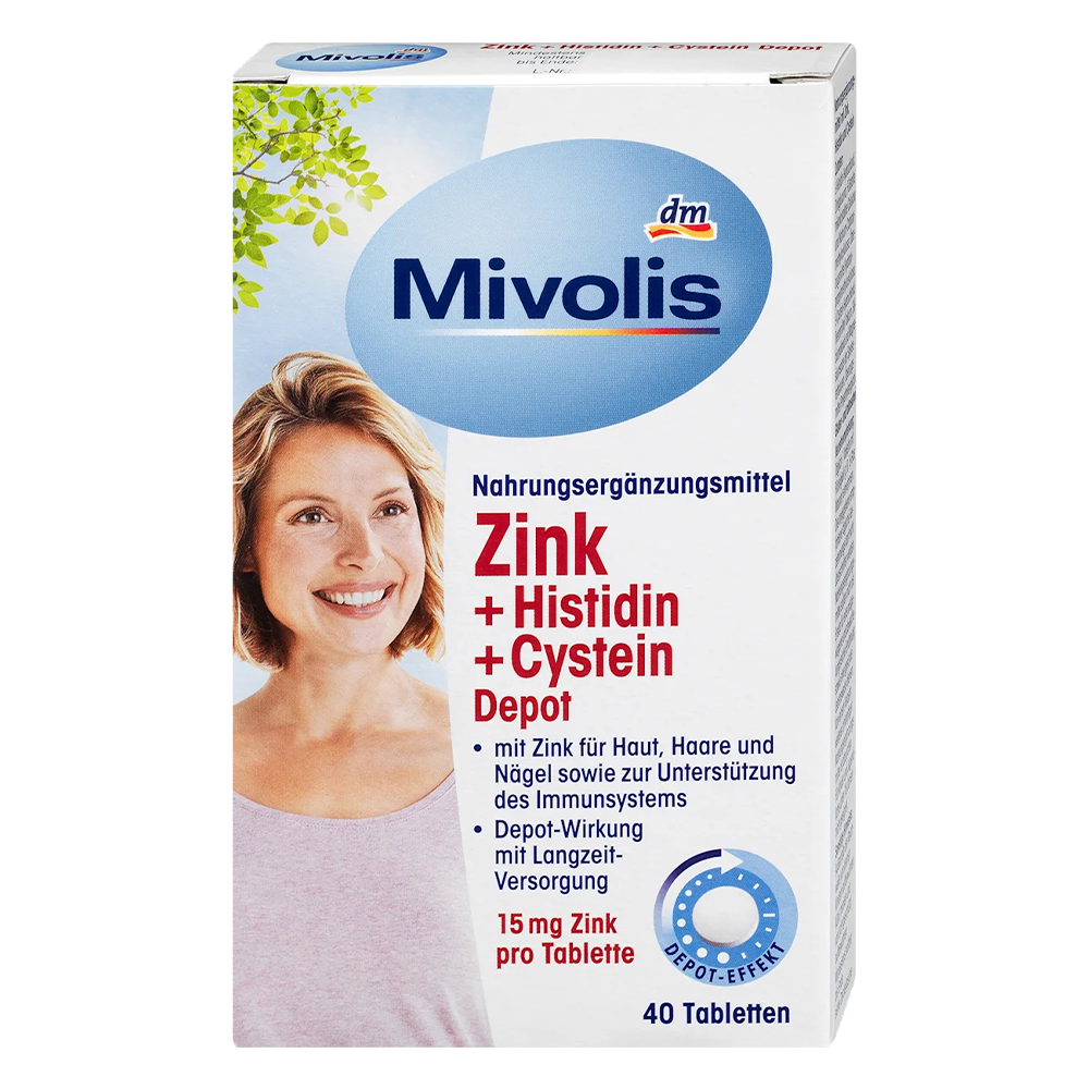 Комплекс мікроелементів DM Mivolis Mivolis Zinc/Histidine/Cysteine 40 шт. 19 г (EPI-15102025-1371)