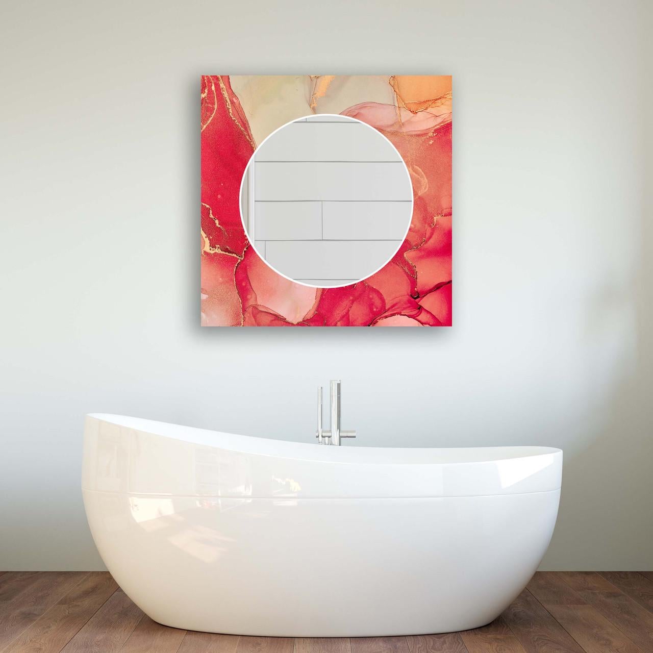 Зеркало на стену NovellaPrint с рисунком мрамора квадратное 50х50 см (2015.4)