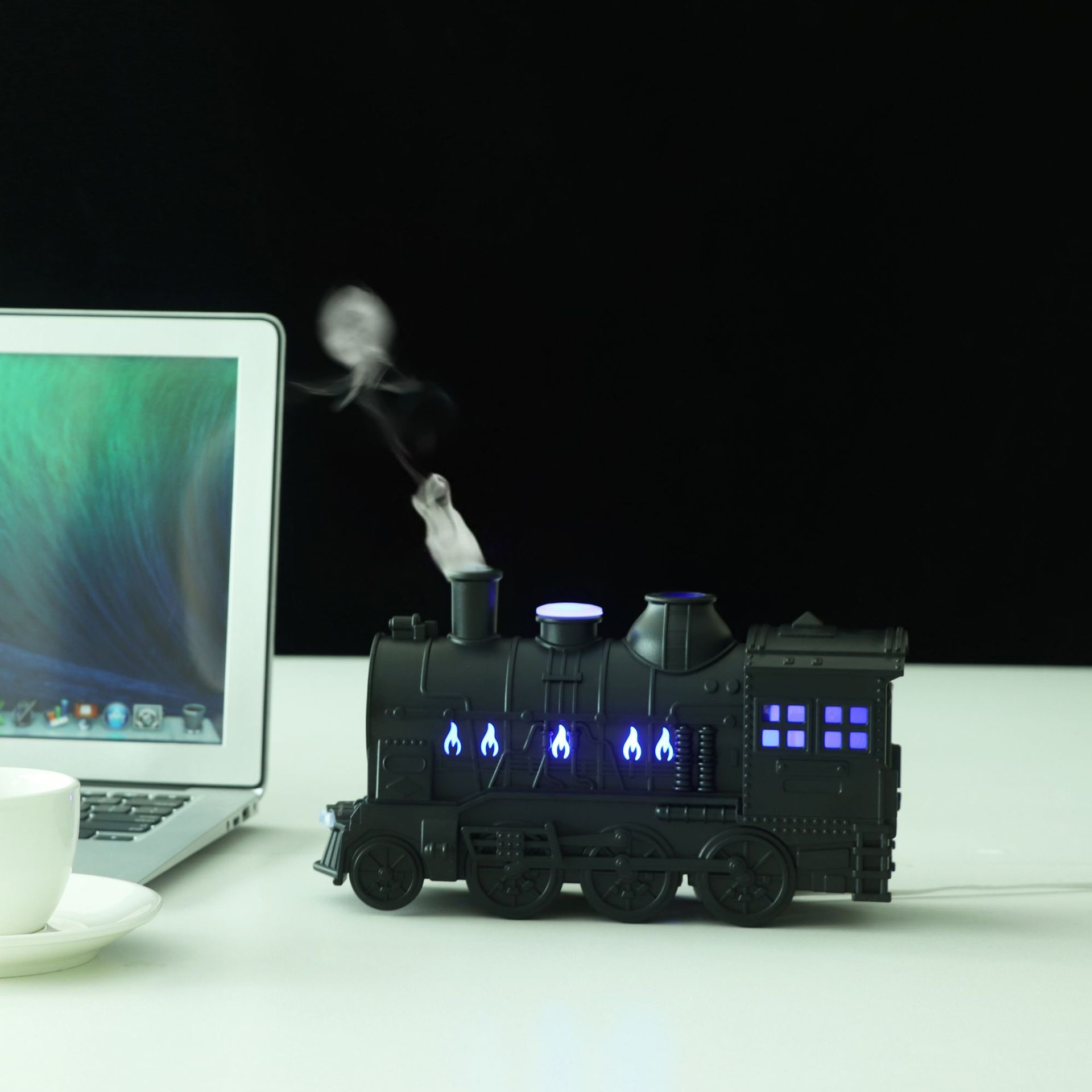 Аромадифузор-зволожувач із нічником TrainDiffuser Паровоз 3в1 Чорний (2736) - фото 8