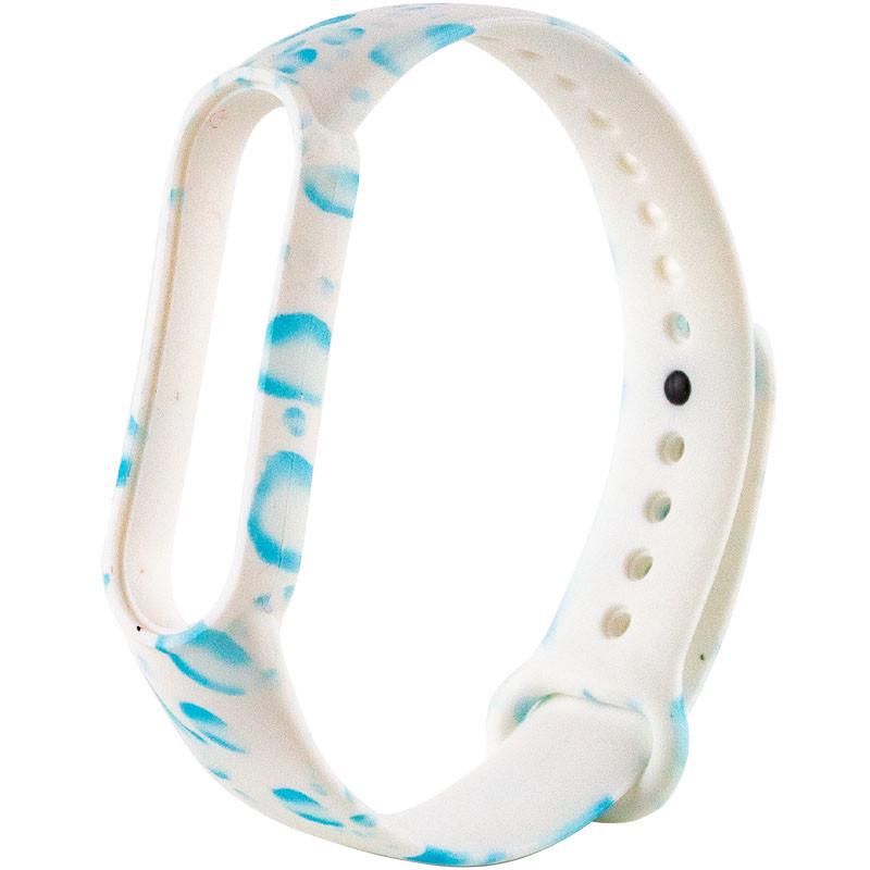 Ремінець силіконовий для Xiaomi Mi Band 5/6 Білий/Блакитні бульбашки (00000037970_47)